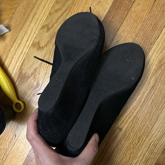 Black suede leather lace up booties - Picture 5 of 5